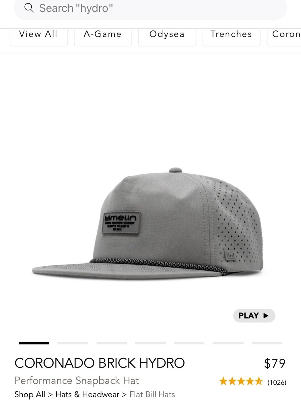 2 Melin Hats - New (Black & Gray)